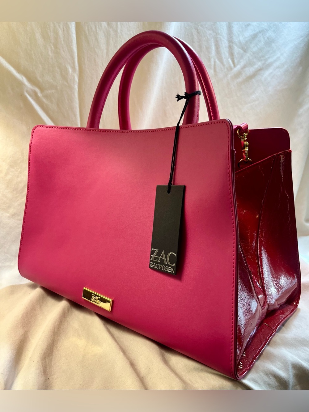 ZAC POSEN | *Iconic* “Eartha / East-West” Handbag in Hot Pink
